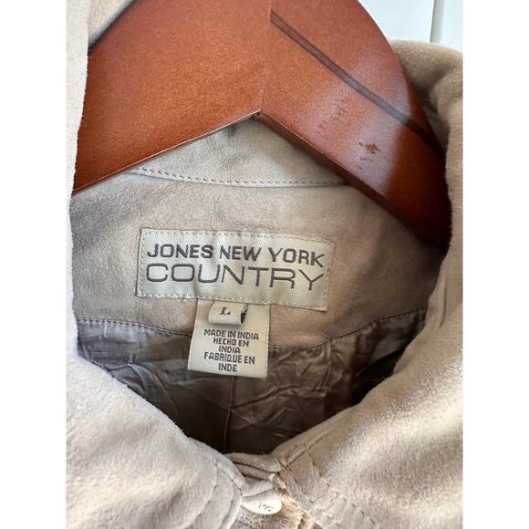 Vintage 90s Suede Jacket Size Large Light Tan Minimalist Classic Fall Vibes - Picture 4 of 9